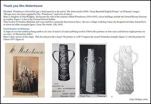 Front page of Chris Watkins study of vase shapes by Elizabeth Waterhous